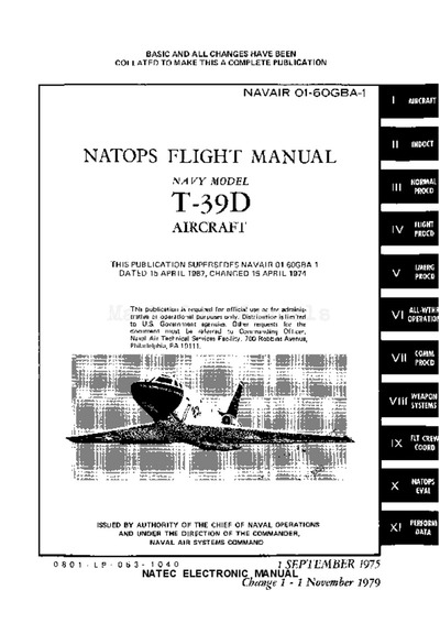 Avialogs Aviation Library Navair 01 60GBA 1 Natops Flight Manual T 39D