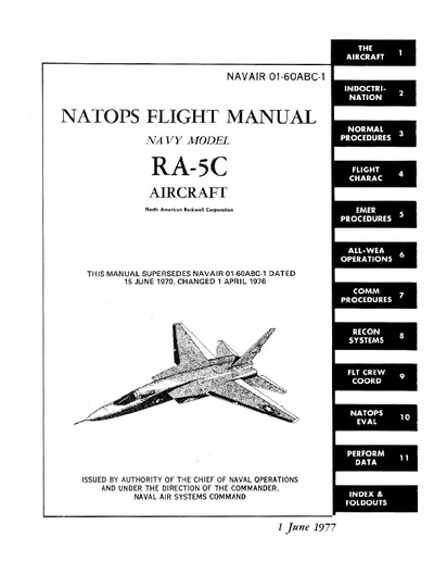 Avialogs: Aviation Library - Navair 01-60ABC-1 - Flight Manual RA-5C ...