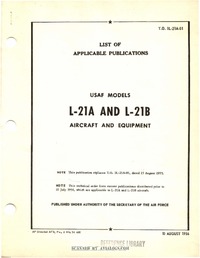T.O. 1L-21A-01 List of applicable publications L-21A and L-21B aircraft and equipment