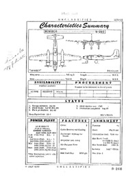 B-26B Invader Characteristics Summary - 11 July 1952