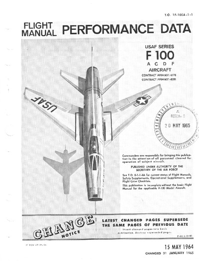 Avialogs: Aviation Library - T.O. 1F-100A-1-1 Flight Manual Performance ...