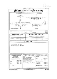 2768 B-50D Superfortress Characteristics Summary - 24 November 1950