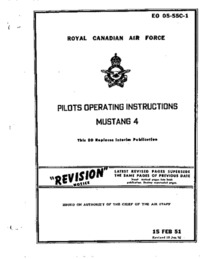 EO 05-55C-1 Royal Canadian Air Force Pilots operating instructions Mustang 4