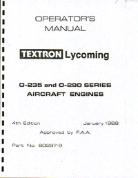 Operator&#039;s Manual Textron Lycoming O-235