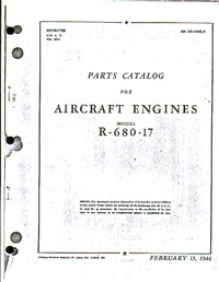 AN 02-15AC-4 Parts Catalog for Aircraft Engines Model R-680-17