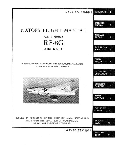 Avialogs: Aviation Library - Navair 01-45HHB-1 Natops Flight Manual RF-8G