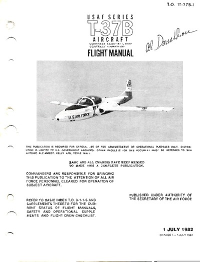 Avialogs: Aviation Library - T.O. 1T-37B-1 T-37B aircraft Flight Manual