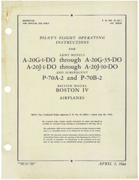 T.O. 01-4-1 Pilot&#039;s flight operating instructions for A-20G and A-20J