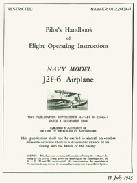 NAVAER 01-220AQA-1 - Pilot&#039;s Handbook of flight Operating Instructions J2F-6 Airplane