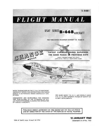 Avialogs: Aviation Library - T.O. 1B-66B-1 Flight Manual B-66B Aircraft