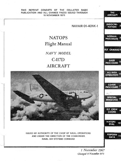 Avialogs: Aviation Library - Navair 01-40NK-1 Flight Manual C-117D Aircraft