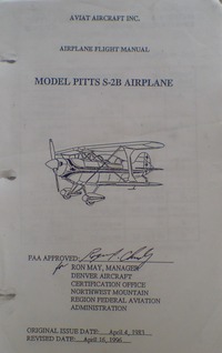 Airplane Flight Manual Pitts S-2B Airplane