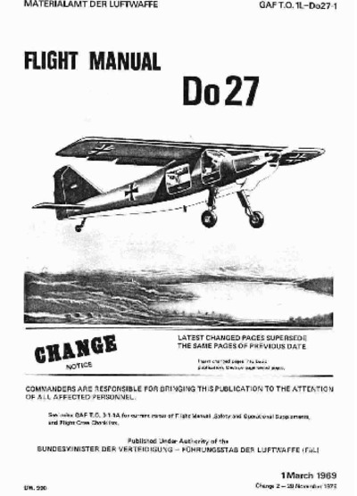 Avialogs: Aviation Library - GAF T.O. 1L-Do27-1 Flight Manual Do27