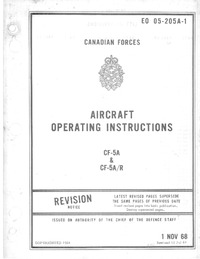 4063 E0 05-205A-1 Northrop CF-5A Freedom Fighter Aircraft Operating Instructions