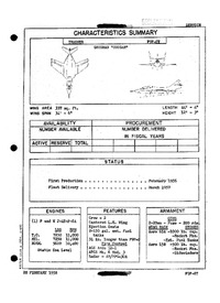 3394 F9F-8T Cougar Characteristics Summary - 28 February 1958