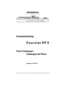 ErsatzteilKatalog Fournier RF-5 Parts Catalogue - Catalogue de pièce