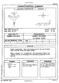 3361 F11F-1F Super Tiger Characteristics Summary - 21 February 1956 (Tommy - Incomplete)