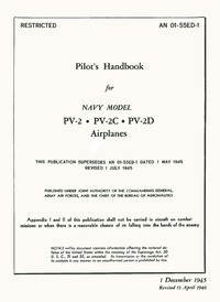 AN 01-55ED-1 Pilot&#039;s Handbook for Navy Model PV-2 - PV-2C - PV-2D