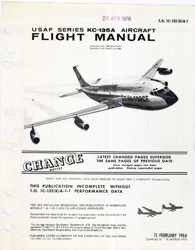 Avialogs: Aviation Library - T.O. 1C-135(K)A-1 KC135A Flight Manual