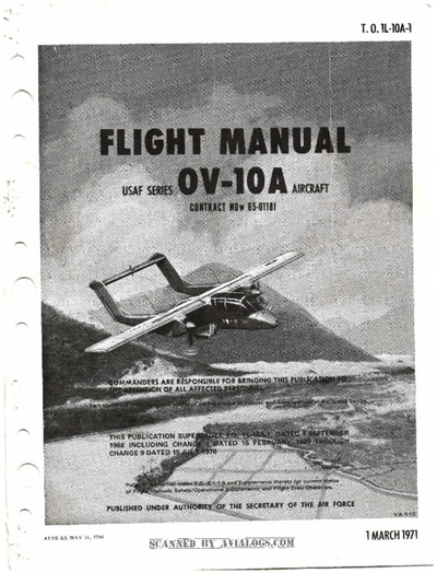 Avialogs: Aviation Library - T.O. 1L-10A-1 Flight Manual OV-10A