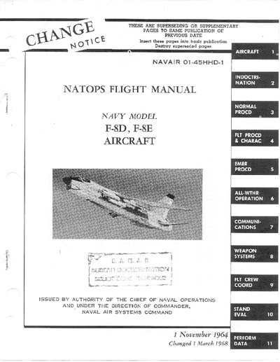 Avialogs: Aviation Library - Navair 01-45HHD-1 natops Flight Manual F-8D