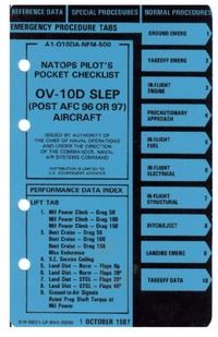 A1-010DA-NFM-500 Natops Pilot&#039;s Pocket Checklist OV10D SLEP